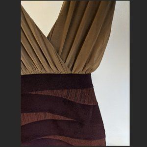 WOW Couture Beige and Wine Mini Wrapped Bandage Bodycon Dress Size S HP 10/17